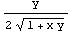 y/(2 (1 + x y)^(1/2))